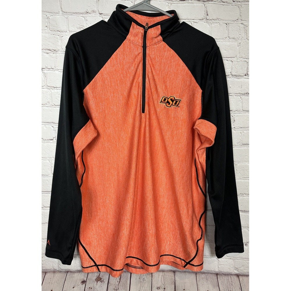 Oklahoma State Cowboys Pullover 1/4 Zip Sweater Men's Antigua, sz M, GUC